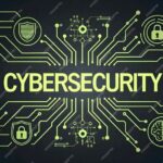 A green background with a green background that says cyber security _ Premium AI-generated image